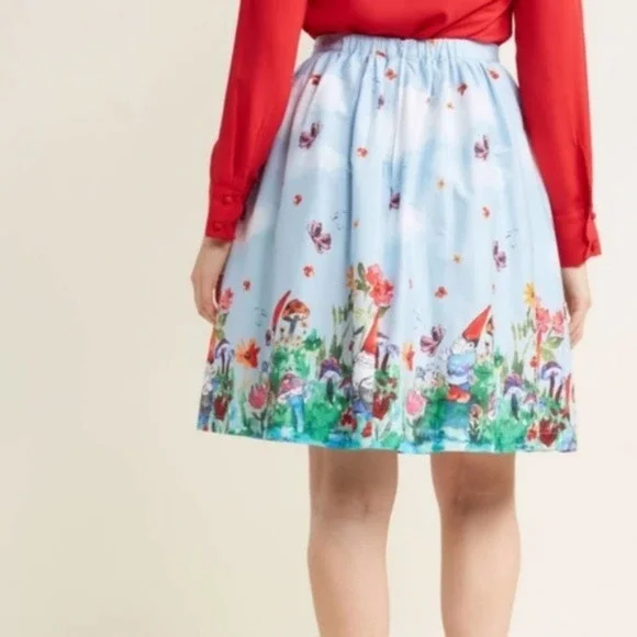 Modcloth Gnomes A Line Skirt RARE NEW - Picture 4 of 8
